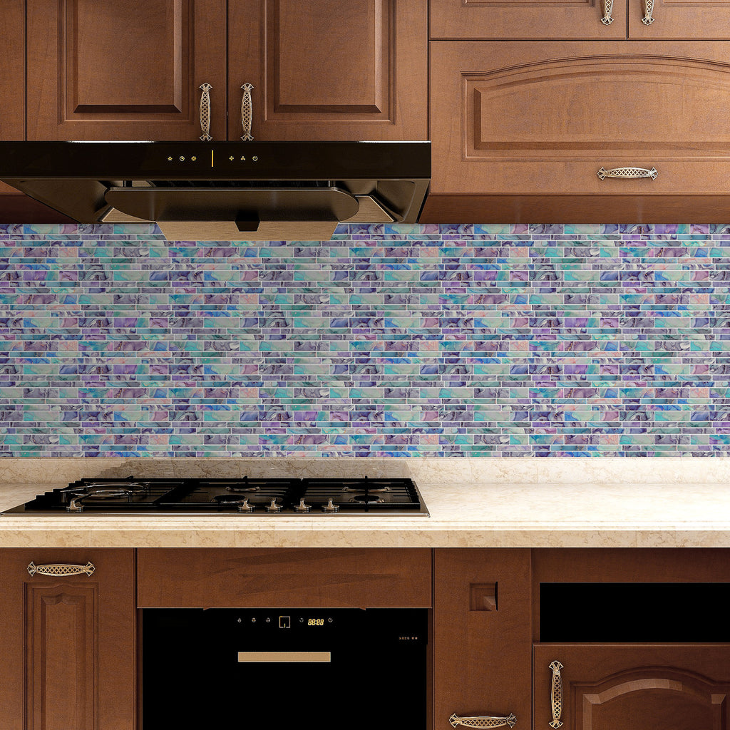 Linear Mosaic Tile Stickers - Dreamy Macaron - High Gloss Crystal Film