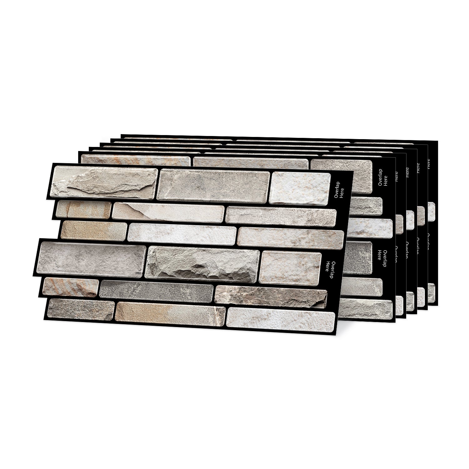 Natural Limestone Faux Stone Gel Tiles - 3D Peel and Stick Splashback
