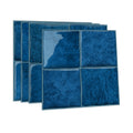 Cobalt Blue Square Grid Mosaic Tiles - 3D Gel Peel and Stick Splashback