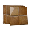 Amber Brown Square Grid Mosaic Tiles - 3D Gel Peel and Stick Splashback