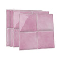Rose Pink Square Grid Mosaic Tiles - 3D Gel Peel and Stick Splashback