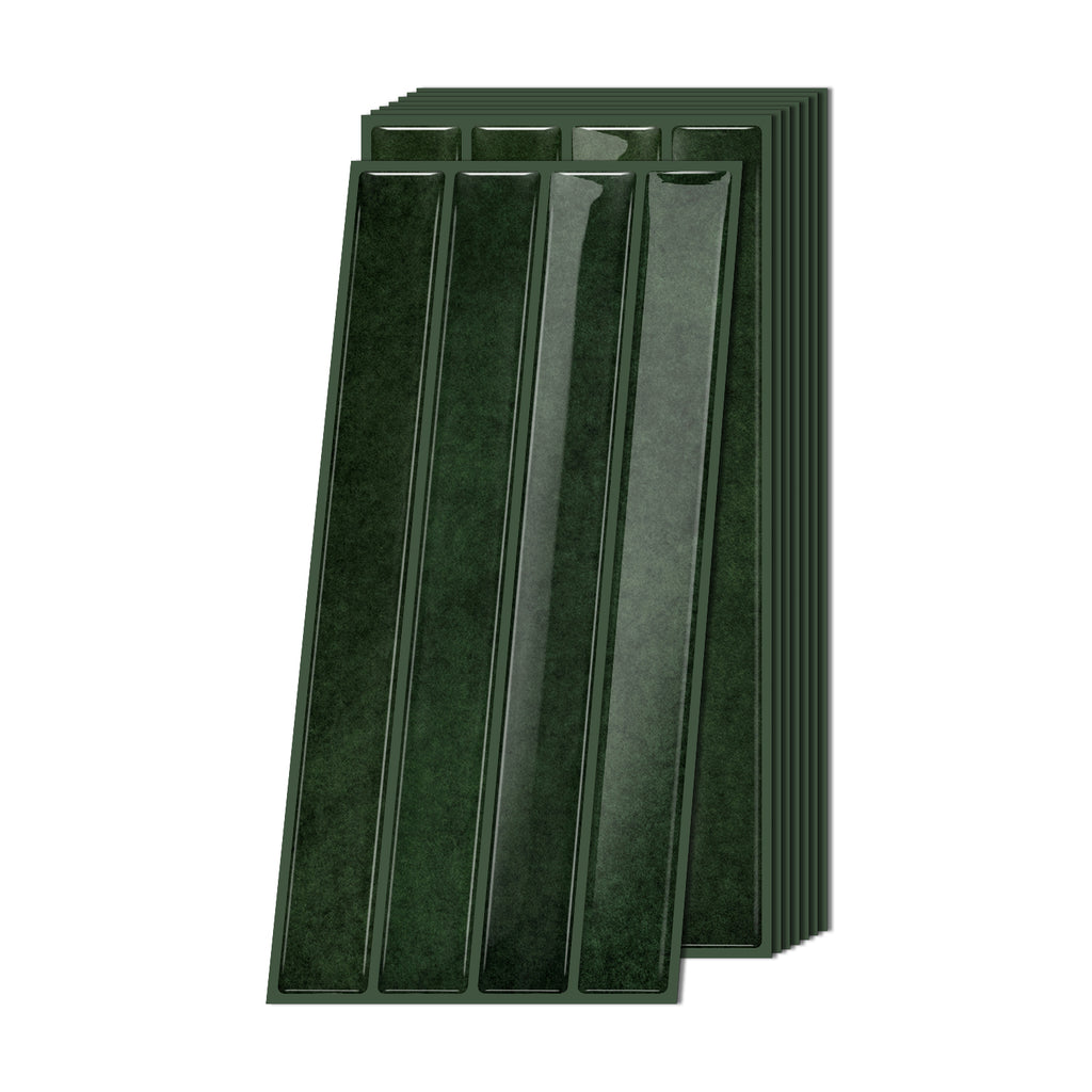 Vertical Kit Kat Tiles - Grass Green - Trending 3D Gel Splashback