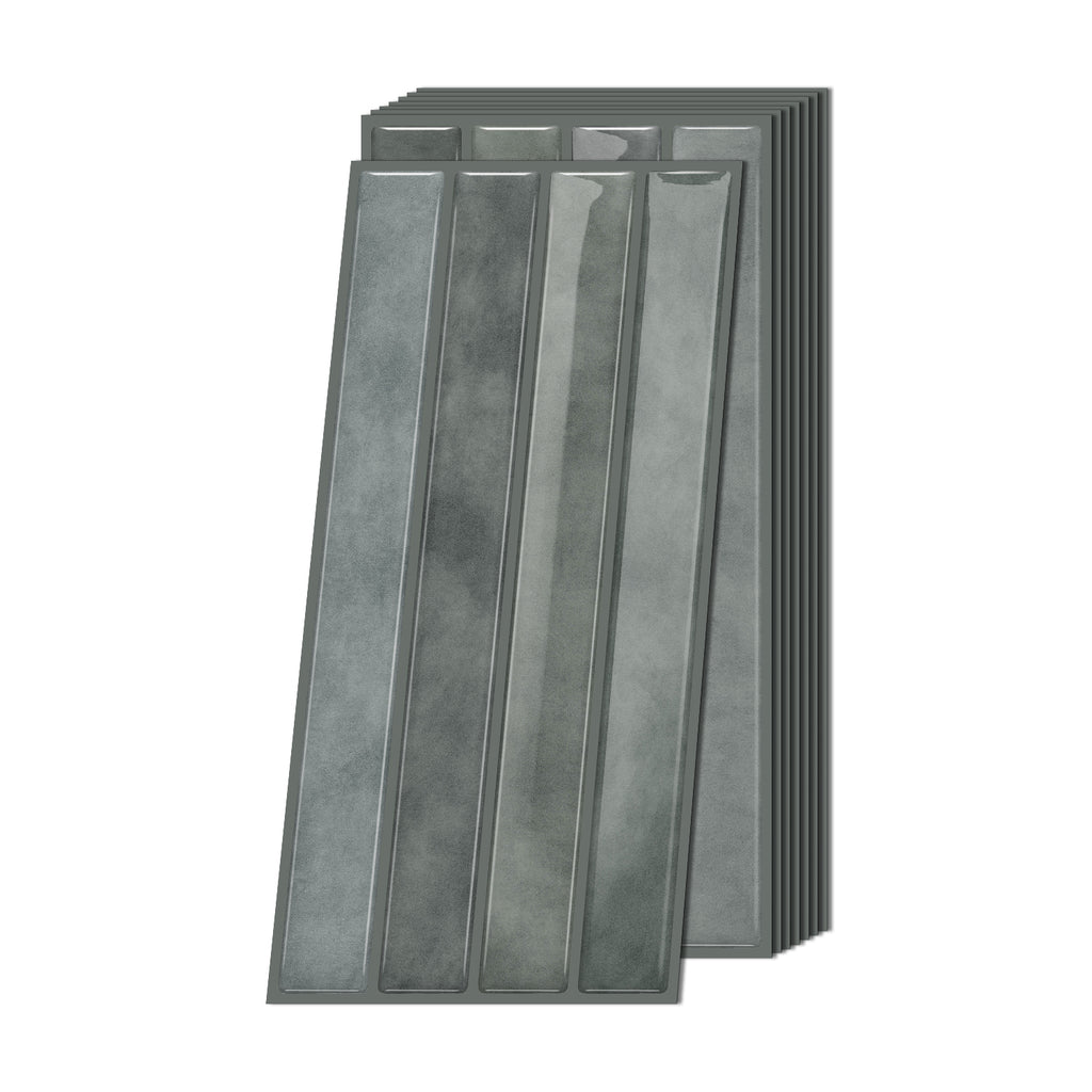 Vertical Kit Kat Tiles - Gray - Trending 3D Gel Splashback