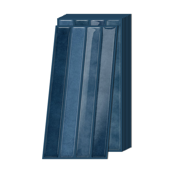 Vertical Kit Kat Tiles - Navy Blue - Trending 3D Gel Splashback