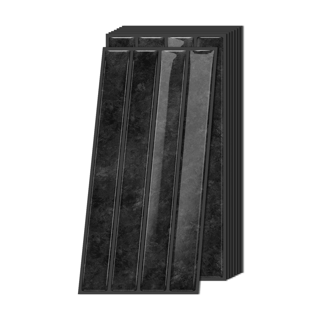 Vertical Kit Kat Tiles - Black - Trending 3D Gel Splashback