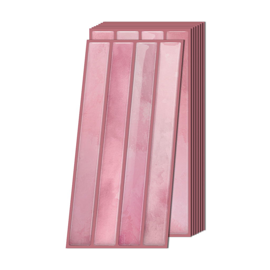 Vertical Kit Kat Tiles - Pink - Trending 3D Gel Splashback