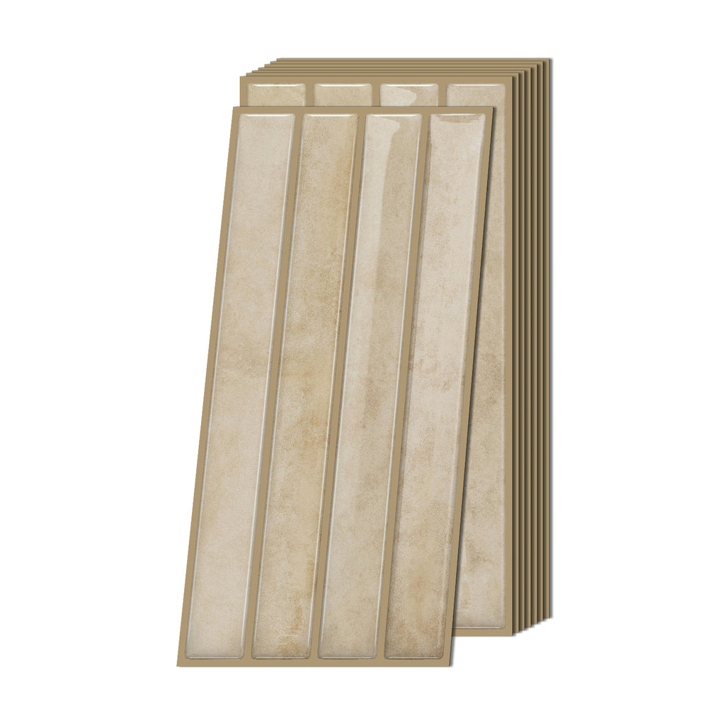 Vertical Kit Kat Tiles - Beige - Trending 3D Gel Splashback