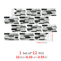 Linear Mosaic Tile Stickers - Black & White - High Gloss Crystal Film