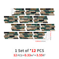 Linear Mosaic Tile Stickers - Brown Green - High Gloss Crystal Film