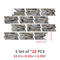 Linear Mosaic Tile Stickers - Grey Brown - High Gloss Crystal Film
