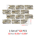 Linear Mosaic Tile Stickers - Beige Brick - High Gloss Crystal Film
