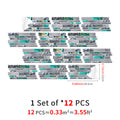 Linear Mosaic Tile Stickers - Cyan Gray - High Gloss Crystal Film
