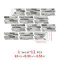 Linear Mosaic Tile Stickers - Gray & White - High Gloss Crystal Film