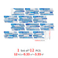 Linear Mosaic Tile Stickers - Blue & White - High Gloss Crystal Film