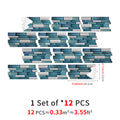 Linear Mosaic Tile Stickers - Lake Blue - High Gloss Crystal Film
