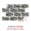 Linear Mosaic Tile Stickers - Bronze Black - High Gloss Crystal Film