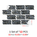 Linear Mosaic Tile Stickers - Grey Blue - High Gloss Crystal Film