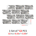 Linear Mosaic Tile Stickers - Rock Gray - High Gloss Crystal Film