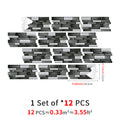 Linear Mosaic Tile Stickers - Black Stone - High Gloss Crystal Film