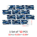 Linear Mosaic Tile Stickers - Sapphire Blue - High Gloss Crystal Film