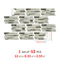 Linear Mosaic Tile Stickers - Slate Gray - High Gloss Crystal Film