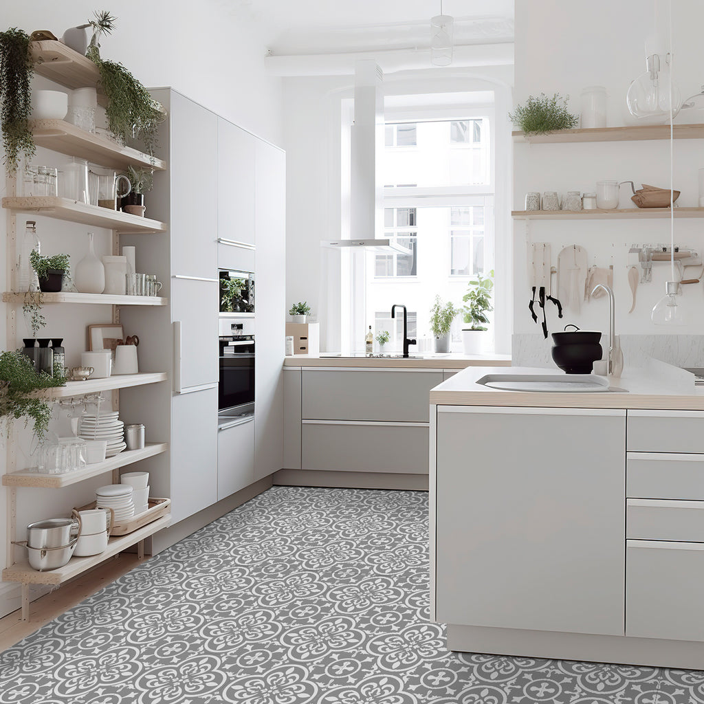 Vinyl Floor Tiles - Antique Slate - Non-Slip Peel and Stick Flooring