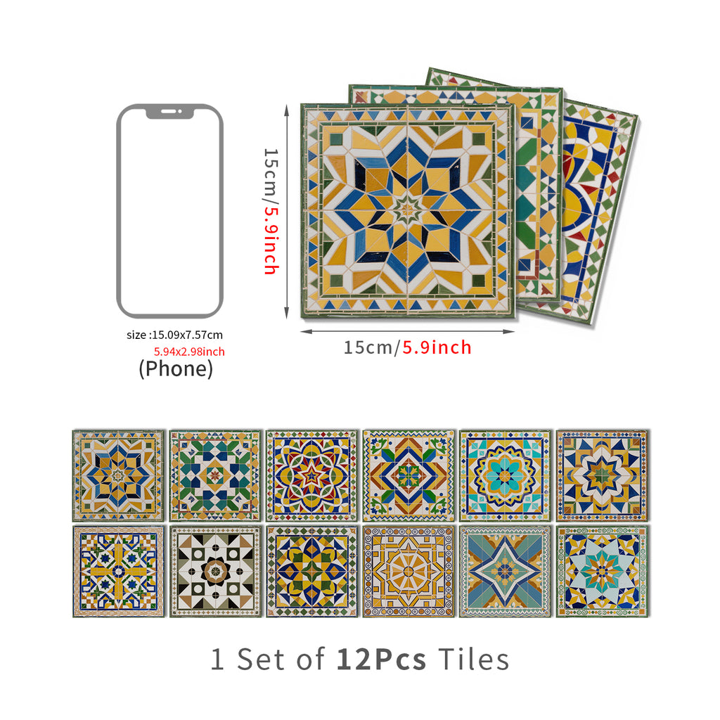 Vintage Patterned 3D Foam Tiles - Santorini Star - Soft Embossed Wall Panels