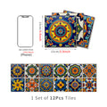 Vintage Patterned 3D Foam Tiles - Spanish Talavera - Soft Embossed Wall Panels