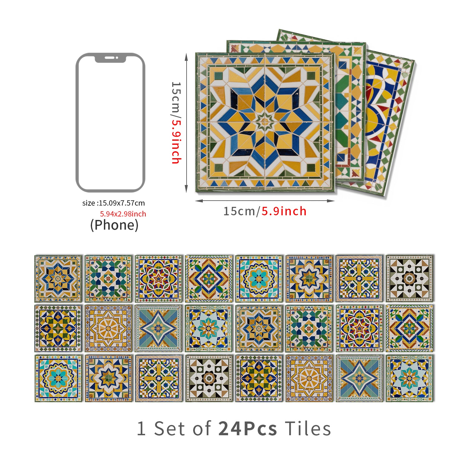 Vintage Patterned 3D Foam Tiles - Santorini Star - Soft Embossed Wall Panels