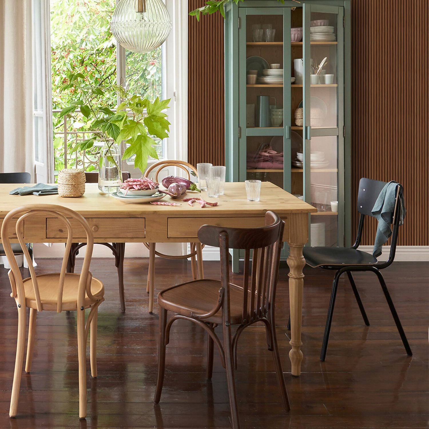 Sticky Back Plastic Vinyl Wrap - Antique Teak - For Furniture & Kitchen Cupboards