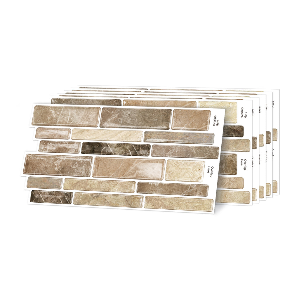 Desert Sand Marble 3D Gel Mosaic Tiles - Heat Resistant Stick on Splashback