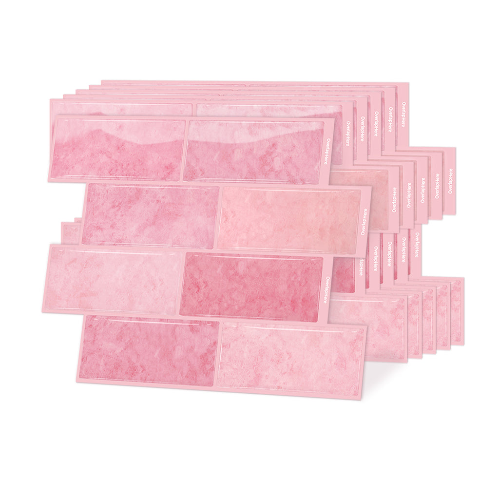 High Gloss 3D Metro Tiles - Sakura Pink - Self Adhesive Bathroom & Kitchen Splashback