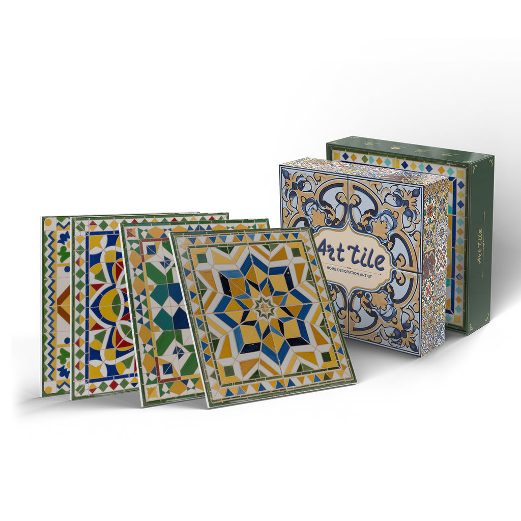 Vintage Patterned 3D Foam Tiles - Santorini Star - Soft Embossed Wall Panels