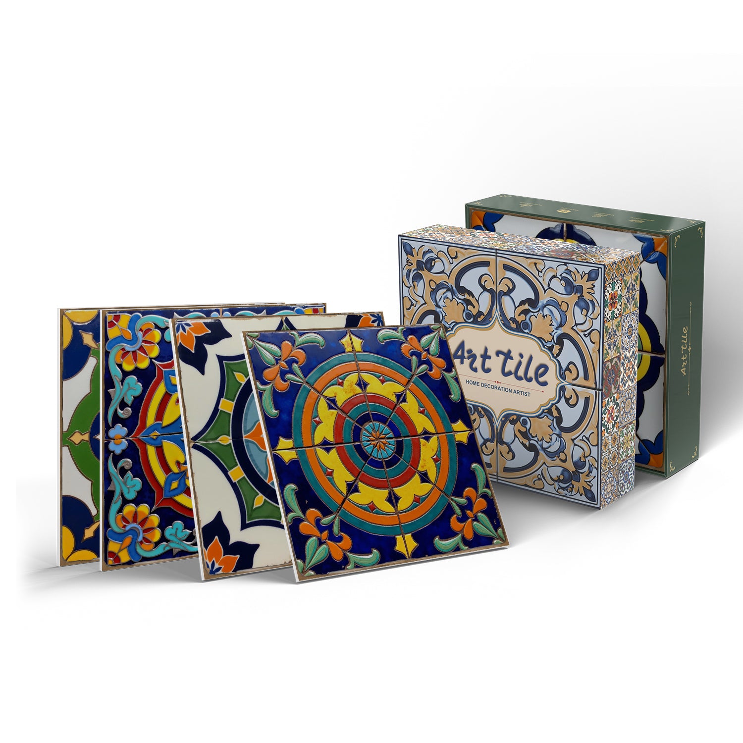 Vintage Patterned 3D Foam Tiles - Spanish Talavera - Soft Embossed Wall Panels