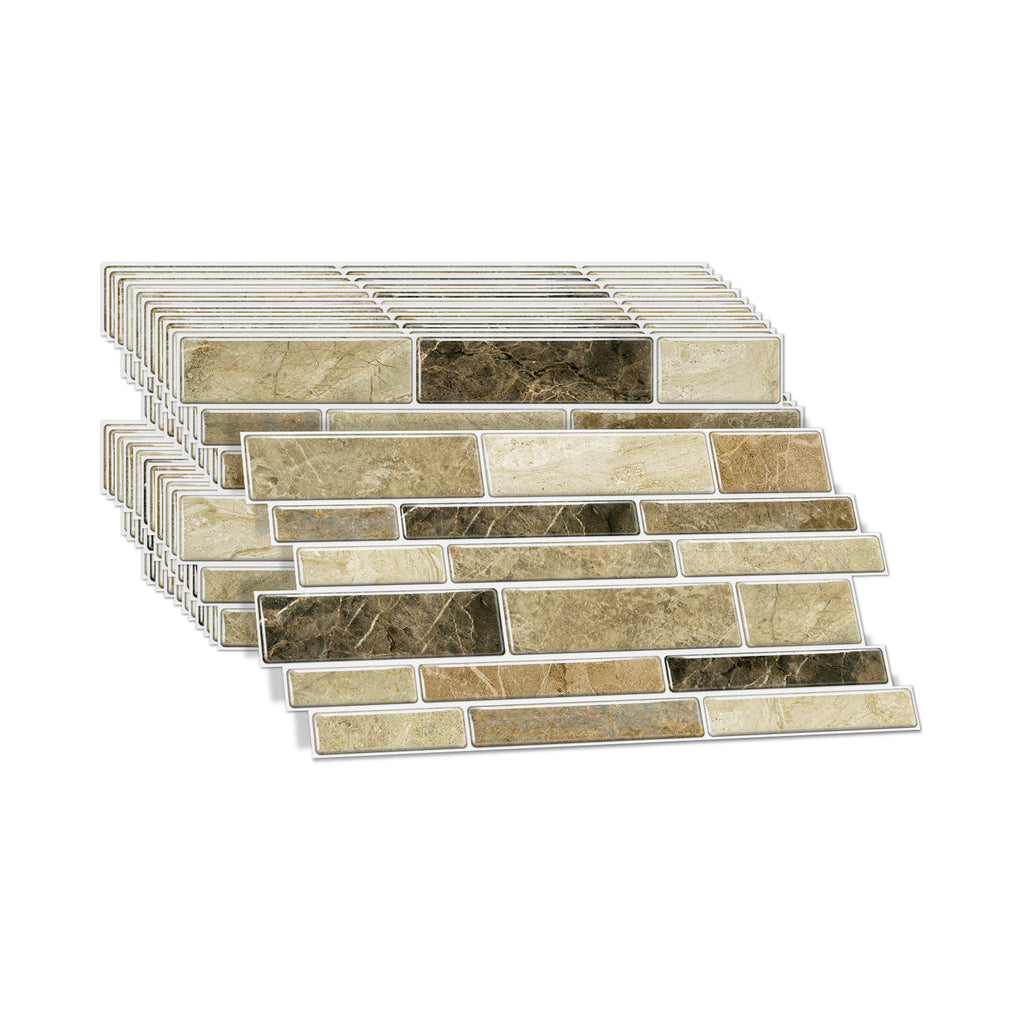 Linear Mosaic Tile Stickers - Warm Apricot - High Gloss Crystal Film