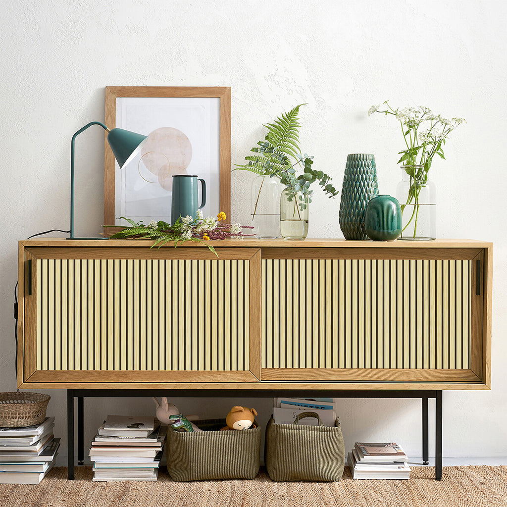 Sticky Back Plastic Vinyl Wrap - Blonde Birch - For Furniture & Kitchen Cupboards