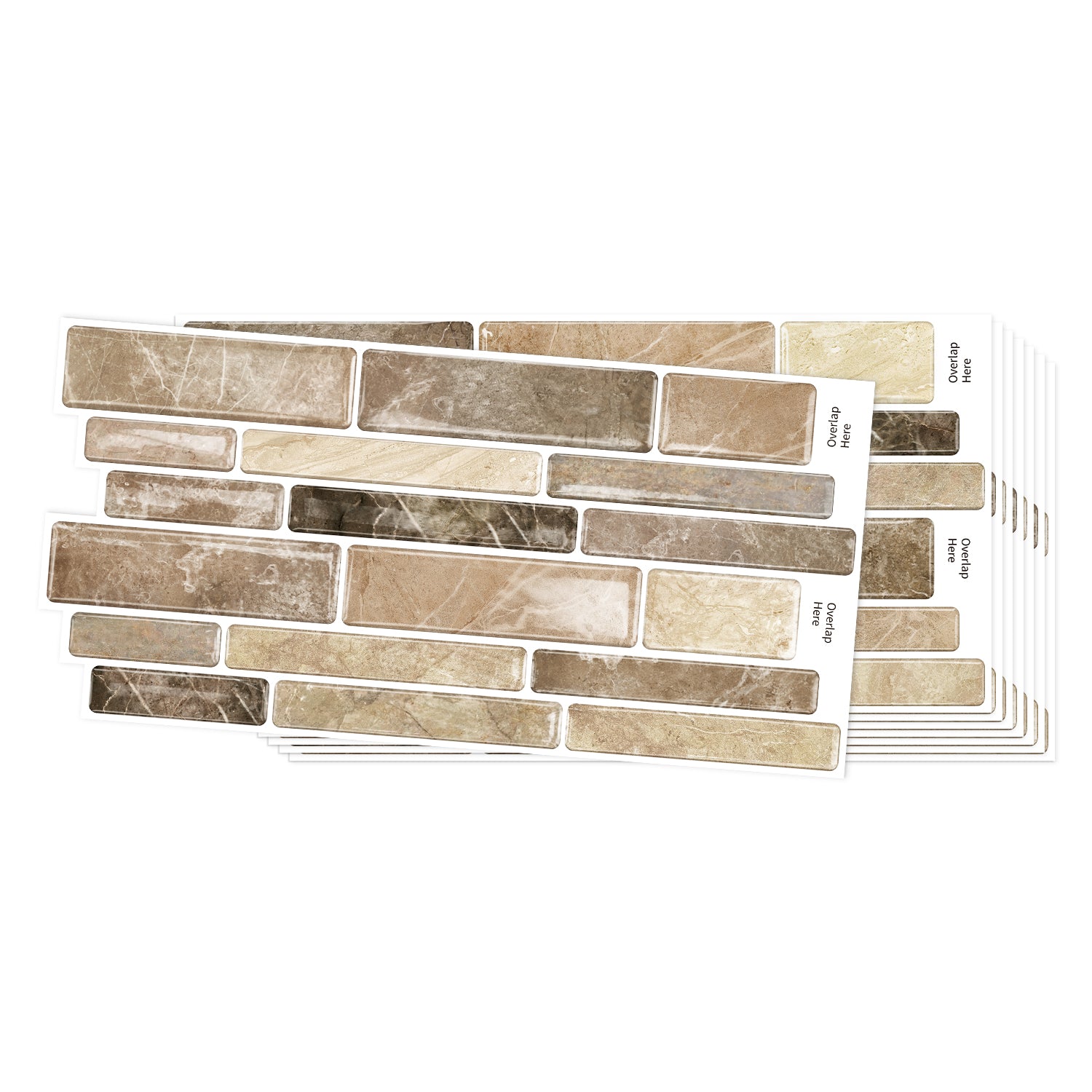Desert Sand Marble 3D Gel Mosaic Tiles - Heat Resistant Stick on Splashback