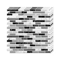 Linear Strip Mosaic Tiles - Black & White Mix - 3D Textured Gel Stickers for Bathroom