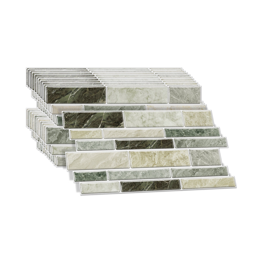 Linear Mosaic Tile Stickers - Slate Gray - High Gloss Crystal Film