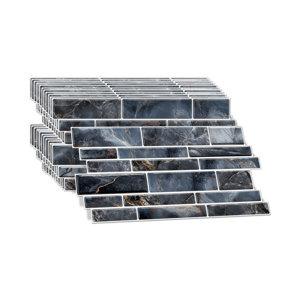 Linear Mosaic Tile Stickers - Slate Grey - High Gloss Crystal Film