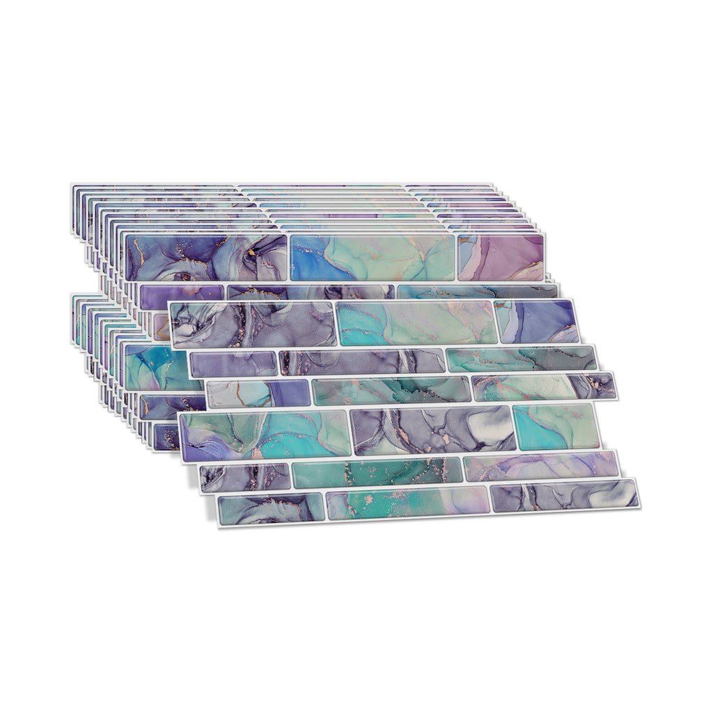 Linear Mosaic Tile Stickers - Dreamy Macaron - High Gloss Crystal Film