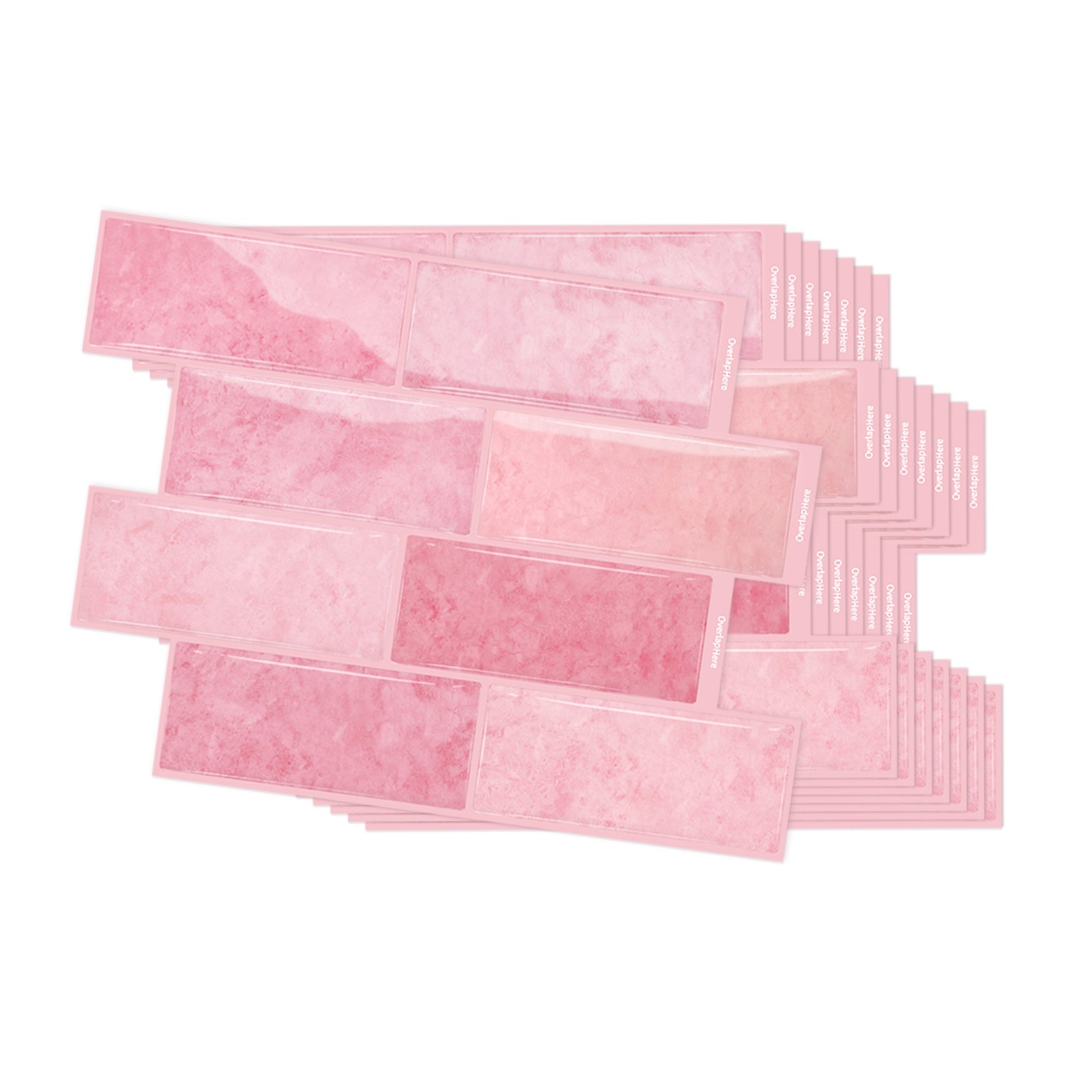 High Gloss 3D Metro Tiles - Sakura Pink - Self Adhesive Bathroom & Kitchen Splashback