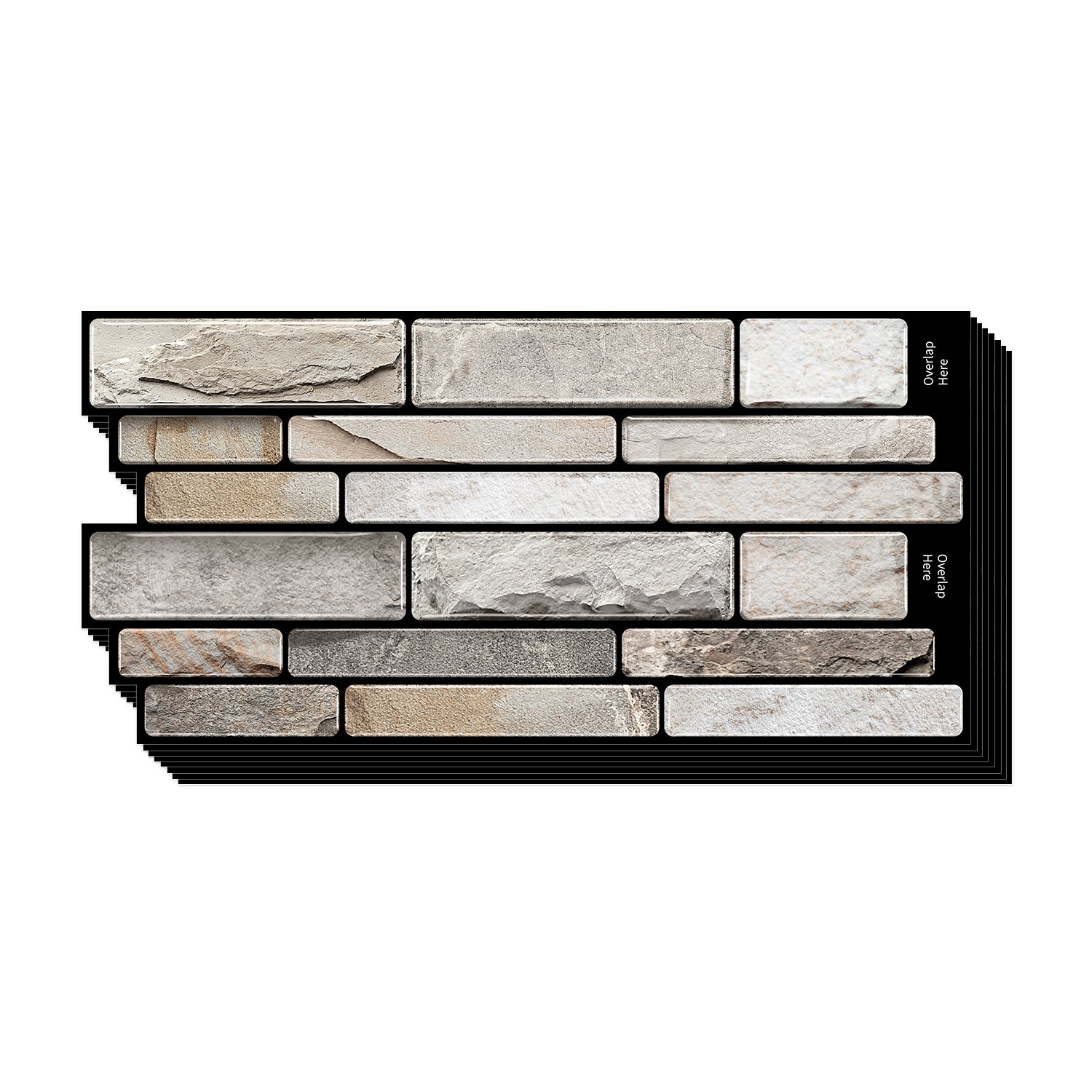 Natural Limestone Faux Stone Gel Tiles - 3D Peel and Stick Splashback