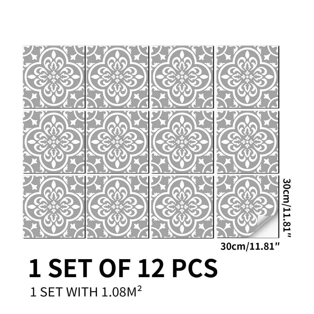 Vinyl Floor Tiles - Antique Slate - Non-Slip Peel and Stick Flooring