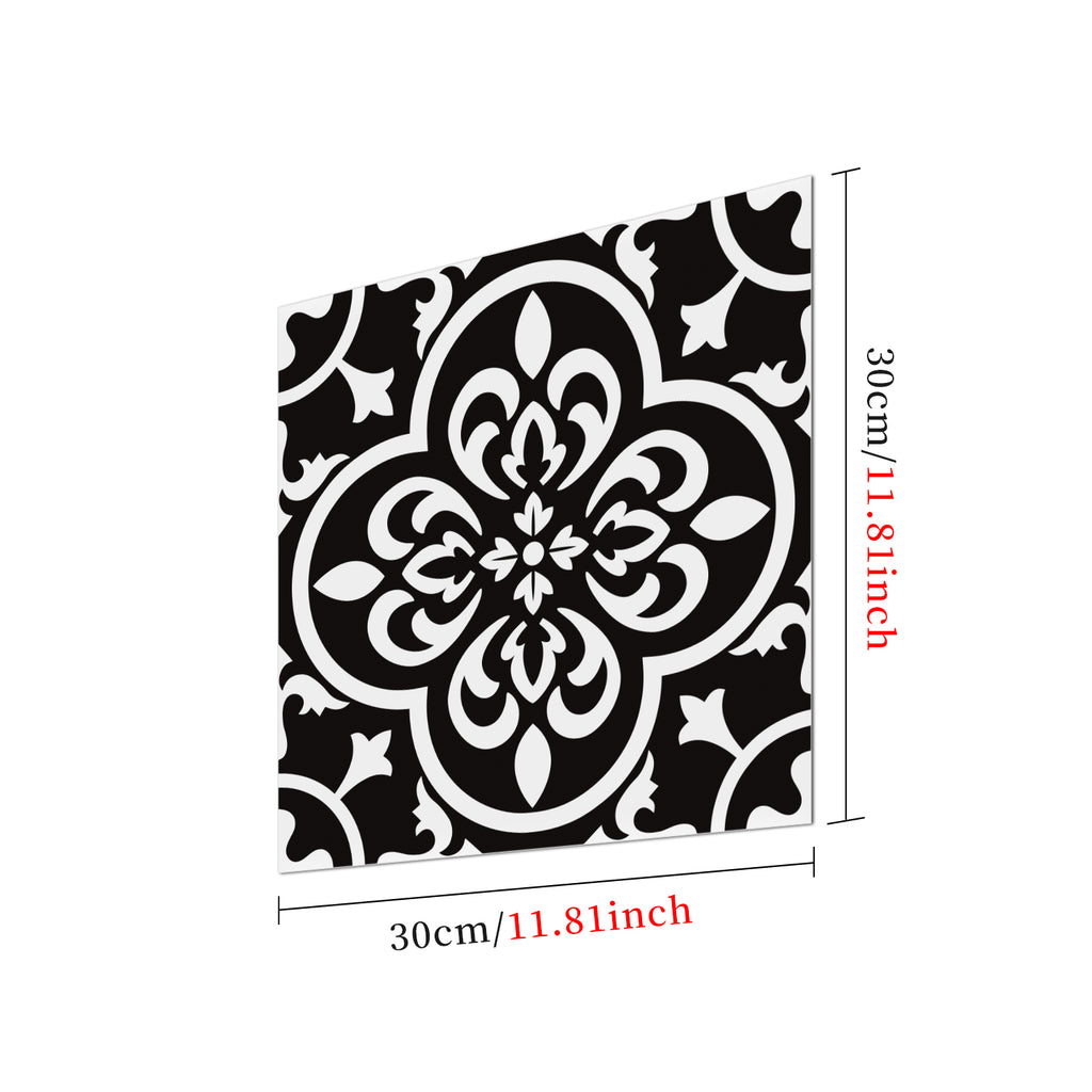 Vinyl Floor Tiles - Noir Blossom - Non-Slip Peel and Stick Flooring