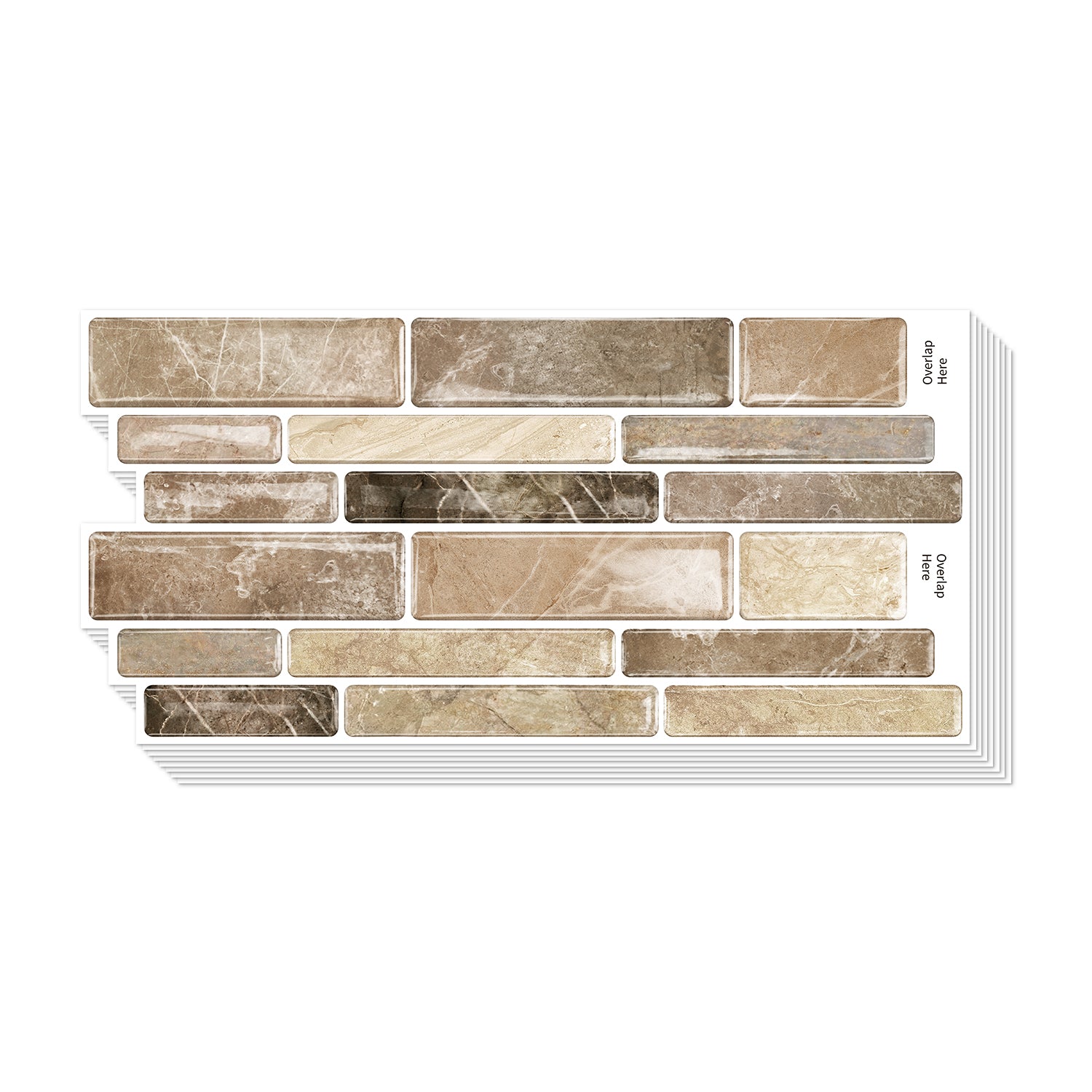 Desert Sand Marble 3D Gel Mosaic Tiles - Heat Resistant Stick on Splashback