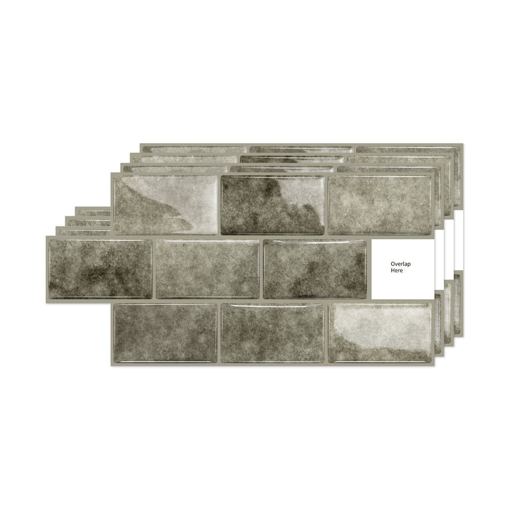 3D Gel Subway Tiles - Urban Greige - Premium Peel and Stick Kitchen Splashback