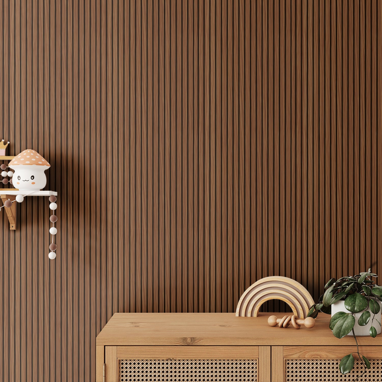 Sticky Back Plastic Vinyl Wrap - Antique Teak - For Furniture & Kitchen Cupboards