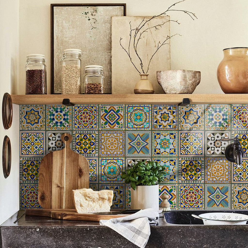 Vintage Patterned 3D Foam Tiles - Santorini Star - Soft Embossed Wall Panels