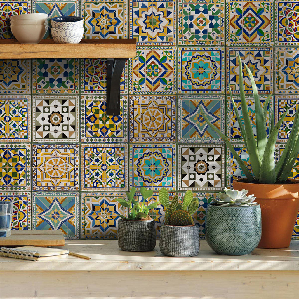 Vintage Patterned 3D Foam Tiles - Santorini Star - Soft Embossed Wall Panels